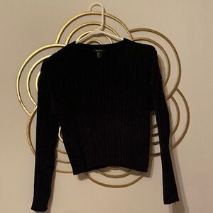 Forever 21 Black Ribbed Top Size Small